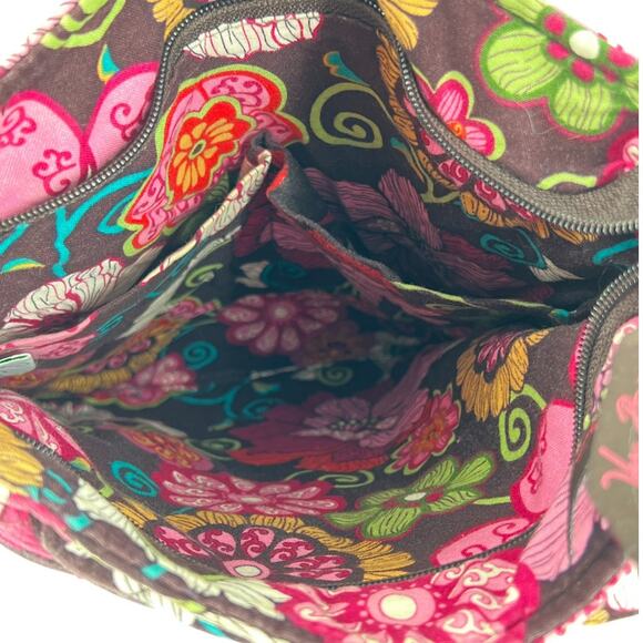 Vera Bradley Mod Floral Pink Quilted Hipster Crossbody Messenger Shoulder Bag Co - Picture 6 of 15